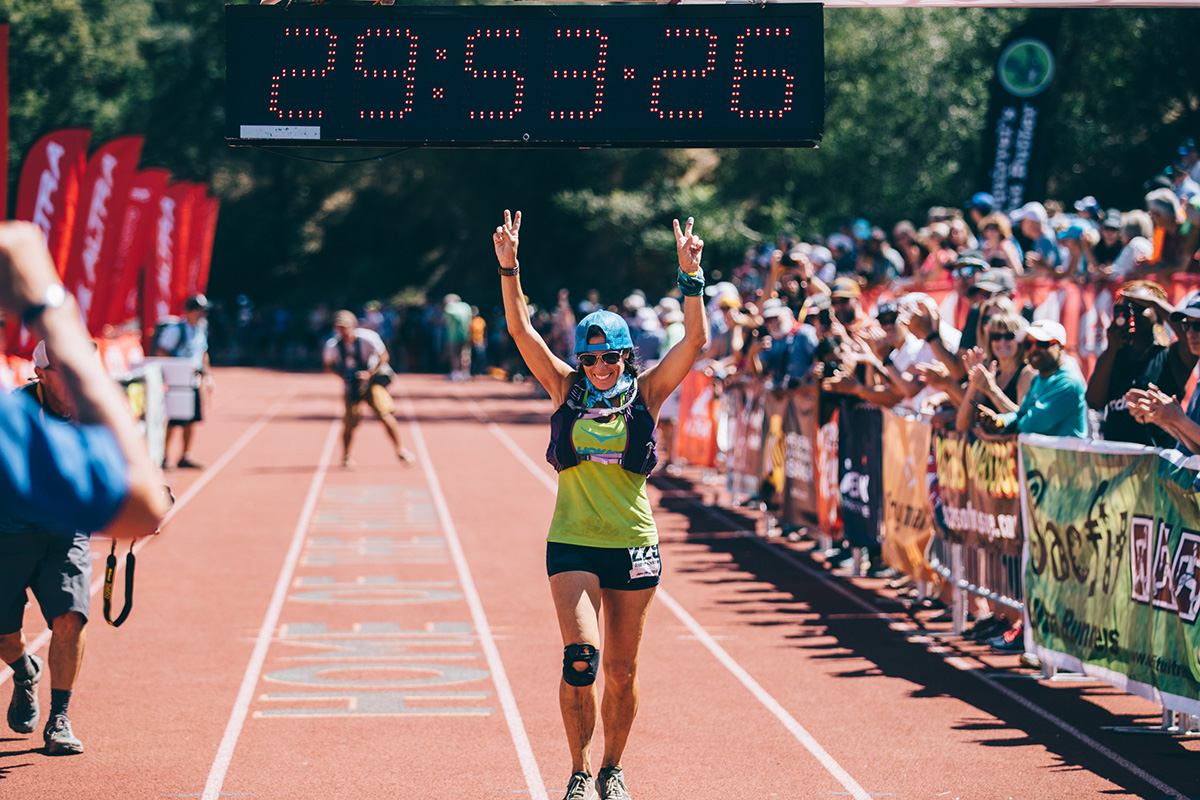 Andrea Kooiman Crossing the Finishline - Triumphant!